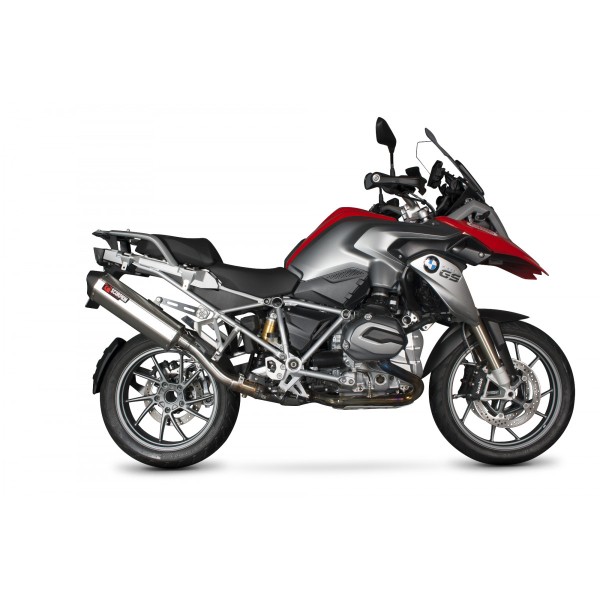 Scorpion Exhaust BMW R1200 GS 2013 - 2019 Serket Parallel Slip-on Brushed Stainless Steel Sleeve (Does NOT fit with Panniers.)